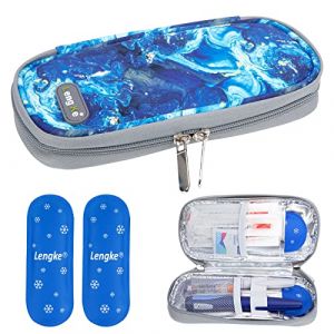 YOUSHARES Pochette Isotherme Insuline- Sac Isotherme à Insuline pour Stylo d'insuline, Seringues, Aiguilles et d'autres Medicaux pour Diabétique avec 2 Glacières de Voyage (Bleu Sable) (Heartorigin-FR Direct, neuf)