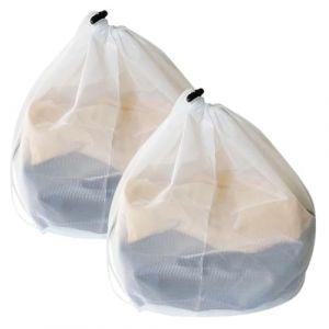 BOJIUSARL 2 Pièces Sac de lavage de linge en maille, Sac de lavage portable avec cordon de serrage Sac de lavage en filet fin pour machine à laver pour les vêtements, Literie,Nappes,rideaux (BOJIU SARL., neuf)