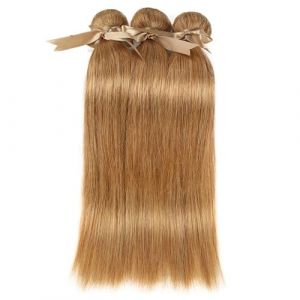 Human Hair Extensions de cheveux humains blonds miel, cheveux br&eacute;siliens naturels Remy lisses, extension de cheveux blonds de 8 &agrave; 26 pouces Hair Extensions(16inches) (xiaoxiwenuk, neuf)