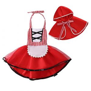 MYRISAM B&eacute;b&eacute; Filles Princesse Costume de Petit Chaperon Rouge avec Cape Conte de F&eacute;e Robe de Carnaval D&eacute;guisements Cartoon Cosplay Halloween No&euml;l Robe de Soir&eacute;e C&eacute;r&eacute;monie Anniversaire 3-6 Mois (MYRISAM store, neuf)