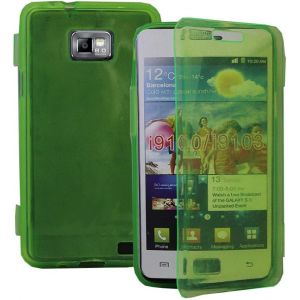 annaPrime Etui Coque Housse pour Samsung Galaxy S2 i9100/ i9105G/ Plus, Coque Silicone Gel Livre Rabat Couleur Vert (VCOMP, neuf)