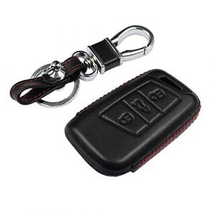 M.JVisun Véritable Cuir Clef Coque Porte-clés pour Volkswagen Arteon Atlas Golf Alltrack Jetta Passat Pour Tiguan Pour Skoda Kodiaq Superb A7 Clé de Voiture - Cuir - Noir (M.Jvisun.Eu, neuf)