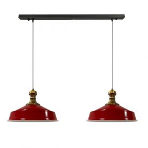bamyum Asletl-Knob Suspension Luminaire Industrielle Rétro en Metal Lot de 2, Lustre de Salon Vintage, Éclairage de Plafond pour Chambre, Cuisine, Lampe Suspendue, Rouge (bamyum, neuf)