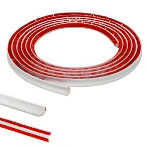 6M PVC Joint d'Étanchéité Autocollant Bordure de Finition Plan de Travail Cuisine Angle Mur, Joint Mur Intérieur Profil Finition Bande Finition Calfeutrage Moulure Plinthe,12mmx6mm Blanc (ZYDZ-eu, neuf)