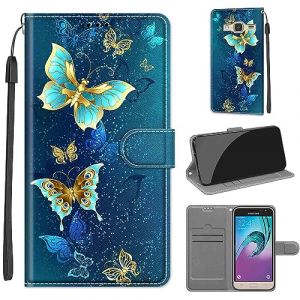 Coque pour Samsung Galaxy J3 / J3 (2016) Étui, avec [Béquille] [Fentes pour Cartes] Housse, Flip Case Portefeuille Etui Compatible Samsung Galaxy J3 / J3 (2016) (WGR Global Business, neuf)