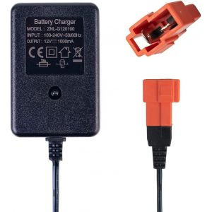 Chargeur de Batterie 12 Volts pour Jouets à roulettes Chargeur de Voiture à roulettes 12 Volts pour Enfants, Adaptateur de Batterie pour Voiture électrique à roulettes 12 Volts, Prise carrée. (BNBBSC, neuf)