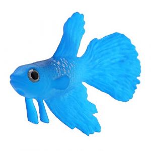 FILFEEL Artificielle Petit Poisson Drôle Silicone Petit Poisson Aquarium Décoration Drôle Faux Poisson pour Fish Tank Ornement De Poisson (Betta Bleu n°3) (Liyishun, neuf)