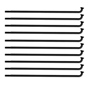 Lot de 20 rayons de v&eacute;lo &eacute;lectrique en acier carbone 12G - Diam&egrave;tre : 2,5 mm - Avec mamelon - Rayons de cyclisme pour v&eacute;lo &eacute;lectrique, moto, tricycle (212 mm, noir) (BIKECO, neuf)
