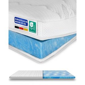 Surmatelas memoire de Forme 80x220 epaisseur 8cm - Mousse de Gel Adaptable et Respirante pour Un Sommeil reparateur - Housse de surmatelas Moelleux - Surmatelas 80 x 220 Epais et de Haute qualité (AM Quality, neuf)