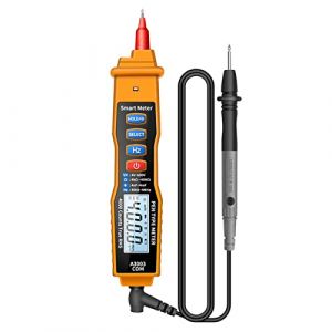 DEWIN A3003 Multim&egrave;tre Num&eacute;rique de Type Stylo, Testeur &eacute;lectrique avec NCV Testeur de Capacit&eacute; de R&eacute;sistance de Tension AC/DC NCV 4000 Points(Jaune) (Dewinshop, neuf)