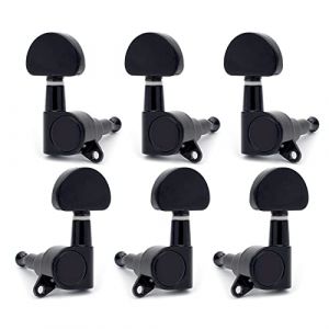 Cheville d'accord corde guitare 6pcs / Lots Chromés Or Noir Guitare Guitare Réglage Des Clés De Piquets Tuners Têtes De Machine Pour Guitare Électrique Acoustique (Color : Black 3R3L) (ebester, neuf)