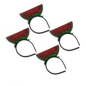VILLCASE Lot de 4 Bandeaux Serrage-T&ecirc;tes &agrave; Motif Past&egrave;que Accessoires L&eacute;gers en Tissu Vert pour F&ecirc;tes Tropicales Soir&eacute;es Cosplay et D&eacute;coration Estivale (Farrar Fae, neuf)