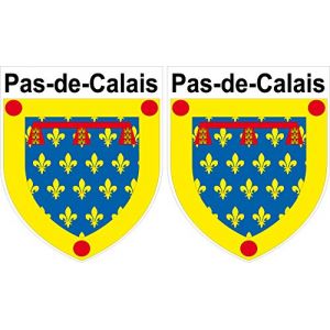 2 X Blason Pas DE Calais Autocollants 4x5 cm d&eacute;partement 62 ECUSSON Sticker (SAFIRMES, neuf)