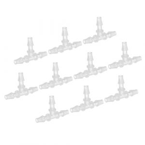 PATIKIL Embouts de Tuyau en Plastique en T de 3/16", 10 Pi&egrave;ces &Eacute;gal en Forme de T &agrave; 3 Voies Joint de Raccord de Jonction en Forme de T, Transparent (PATIKIL UK, neuf)
