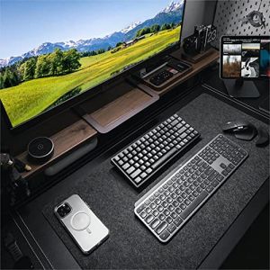 Tapis de Souris Feutre Gris Sous Main - 100 x 43cm Tapis de Bureau, Grand Tapis Souris XXL, Tapis Clavier Souris Antidérapante, Sous-main pour Bureau et Maison (IVEOPPE-EU, neuf)