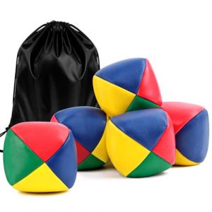 6 Pack Balles de Jonglages Enfant Balle de Jonglage Cirque en Cuir PU Balles Doux Balle Jonglage Pro Mini Balles de Jonglerie de Qualité pour Débutants Garçons Filles Enfants Adultes, Multicolore (PureZone2025, neuf)