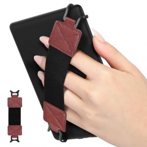 MoKo Dragonne de S&eacute;curit&eacute; pour 6-8" Kindle eReaders Fire Tablet - Kobo/Voyaga/Sony Kindle E-Book Tablet, Sangle Haute-&Eacute;lastique Polyvalente L&eacute;g&egrave;re Support Antid&eacute;rapante, Sangle Noire, Serg&eacute; Vintage (Amoi Channel, neuf)
