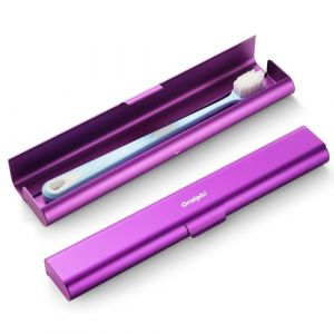 Oralphi &Eacute;tui de Voyage en Aluminium pour Brosse &agrave; Dents, Support de Brosse &agrave; Dents de Voyage Portable, bo&icirc;te &agrave; Dents Manuelle Durable, Salle de Bain, Camping, Voyage d'affaires, Violet (Oralphi-FR, neuf)