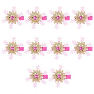 Barrette &agrave; cheveux &eacute;l&eacute;gante en forme de flocon de neige de No&euml;l, d&eacute;cor&eacute;e de strass, d&eacute;coration pour enfants (FL$$, neuf)