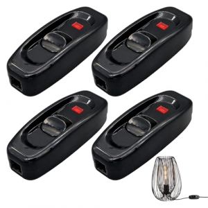 Interrupteur Lampe De Chevet, 4 pi&egrave;ces Interrupteur Lampe, Interrupteur Lampe De Chevet Noir, Interrupteur Avec Voyant, Interrupteur pour Lampe De Chevet, pour Lampe de Table, Bureau. (AMAAL ABD LIMITED, neuf)