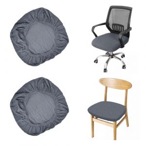 CAREDGO 2 PCS Housse de Tabouret Rond 38-50cm, Housse pour Tabouret de Bar Rond Housses de Chaise Extensibles Couverts de Chaise Housse Tabouret Pivotant pour Bureau, Salon, Maison (Gris) (PAULS PETERSONS, neuf)