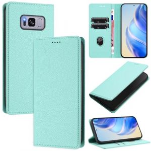 xinyunew Coque pour Samsung Galaxy S8 Plus, RFID Blocage Portefeuille Etui &agrave; Rabat, Housse en Cuir PU pour Samsung Galaxy S8 Plus, Vert Clair (xinyunew, neuf)