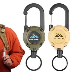 Vicloon Bobine de Badge, 2pcs Porte Badge Enrouleur Robuste, Porte-clés Retractable, Porte-Badge Mousqueton pour Pantalons et Ceintures Porte Clés Porte Badge de Carte D'Identité -Noir,badge (Binherd OU, neuf)