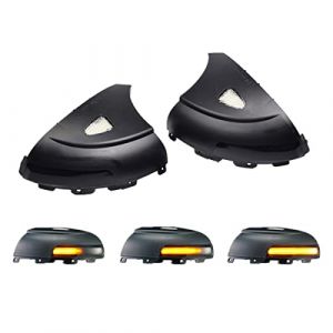 LEDFEWAG 2 pi&egrave;ces LED Feux de jour Clignotant Lat&eacute;raux Dynamique Ambre R&eacute;troviseur Compatible pour Tiguan MK1 5n Sharan 7n (NMXPW, neuf)