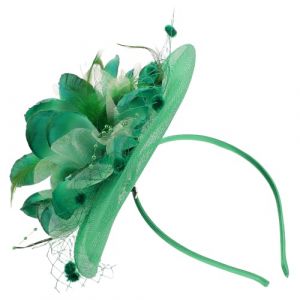 Sewroro Chapeau Bibi Vert Voile en Tulle et Plumage Mini Fascinateur pour Mari&eacute;e Accessoire Cheveux Vintage pour Mariage Tea Party et F&ecirc;tes Pince &agrave; Cheveux &Eacute;l&eacute;gante (allDUO, neuf)