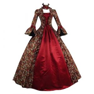 G&eacute;n&eacute;rique Robe R&eacute;Tro M&eacute;Di&eacute;Vale Femme Baroque Robes M&eacute;Di&eacute;Vale R&eacute;Tro Manches Trompette Victorienne Gothique Robe Grandes Tailles Maxi Carnaval Costume Halloween Femme (SCD2technology, neuf)