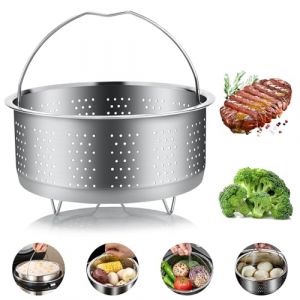 Williyatt Panier à Vapeur, 304 Acier Inoxydable Panier Autocuiseur, Panier Vapeur, Insert pour Cuisson à Vapeur avec Poignée Recouverte, pour la Cuisson des Légumes et des Aliments (20) (SPRING CORN LIMITED, neuf)