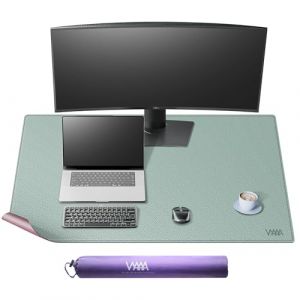 Vyaaa Sous-main en cuir imperm&eacute;able, extra large, pour la maison ou le bureau (100 x 60 cm, rose et vert) (Vyaaa Desk Mat Direct, neuf)
