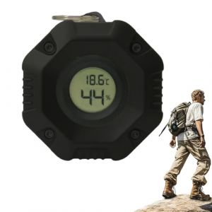 Thermom&egrave;tre et Hygrom&egrave;tre | Mesureur de Temp&eacute;rature,Hygrom&egrave;tre Pr&eacute;cis avec Porte-Cl&eacute;s pour Maison Jardin Camping Frigo Randonn&eacute;e Sac &agrave; Dos Caravane Terrarium (guangzhousiyuan, neuf)