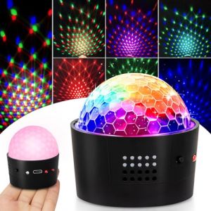 Boule Disco Mini LED Party Lights 7 Couleurs Lampe de Sc&egrave;ne Lumiere Disco &Eacute;clairage de Discoth&egrave;que avec C&acirc;ble USB Boule de Lumiere Disco pour F&ecirc;te No&euml;l Bar DJ Anniversaire Mariage Maison (ENONEO, neuf)
