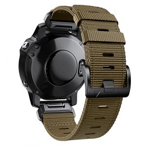 ANBEST Nylon Bande Compatible avec Fenix 6/Fenix 7/Fenix 5 Bracelet, Bracelet à Dégagement Rapide avec Boucle à vis pour Fenix 6 Pro/Forerunner 955/Forerunner 945/Forerunner 935 pour Femmes et Hommes (ANBEST Store, neuf)