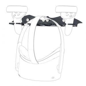 GEEKRIA Support mural VR compatible avec Meta Q3/QPro/Q2/Valve Index/HTC Vive/PlayStation VR Accessoires de jeu Support de rangement Crochet Casque VR (Noir) (GeekriaDirectEU, neuf)