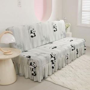Hixingo Housse de Canapé sans Accoudoirs avec Jupe, Housse Clic Clac Protege Canape, Housse Canapé sans Bras Géométrie, Clic Clac 3 Places Convertible Lit (S:120-150cm,Panda) (Hixin, neuf)