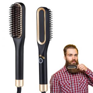 Vmxlso Lisseur Barbe Homme, &eacute;lectrique Brosse Lissante pour Cheveux, Lisseur a Barbe Homme avec 3 R&eacute;glages de Temp&eacute;rature, Chauffage Rapide, Brosse Lissante Ionique pour Stylisation et Soin de Barb (DongGuanShi MingYinDianZi ShangWuYouXianGongSi, neuf)