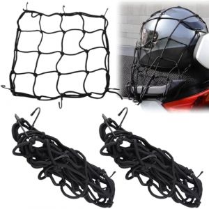 Filet à Bagages Elastique,2 pièces Filet Moto Bagage,Filet Araignée Moto,Filet à Bagages Araignée Elastique,Casque de Moto à Net,Sangle Bagage Moto pour Vélo Filet Moto Filet Bagage Filet Transport (HATASTORE, neuf)