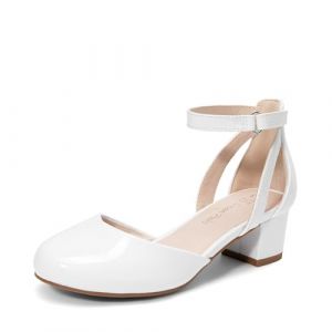 DREAM PAIRS Ballerines Filles à Talon Bloc Mary Jane Chaussures de Princesse Confortables pour Fête Soirée,Size 31,Blanc,KKUMPU2501 (dreampairsEU, neuf)