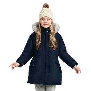 maoo garden Manteau Hiver Fille – 8-14 ans Parka veste enfant fille de Ski Épais avec Capuche en Fausse Fourrure et Revêtement Imperméable pour Grands Marine 10 ans (maoo garden, neuf)