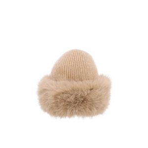 QUEEN HELENA Chapeaux d'hiver en Fausse Fourrure pour Femme CP07 Beige, Taille Unique (QUEEN HELENA SHOES, neuf)
