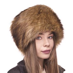 Futrzane Classic Chapeau Cosaque - Chapka Femme en Fausse Fourrure - Toque Russe (S, Ambre Classic) (Futrzane EU, neuf)
