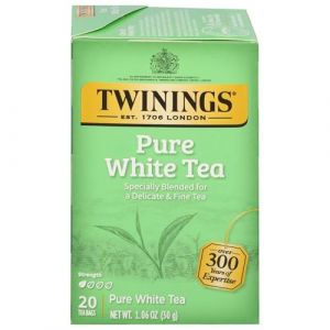 Twinings Lot de 20 sachets de th&eacute; blanc pur emball&eacute;s individuellement, l&eacute;gers et frais, caf&eacute;in&eacute;s, d&eacute;gustez chaud ou glac&eacute;, 20 sachets de th&eacute; (Gertnere M suppliers, neuf)