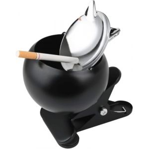 1 PI&Egrave;CE Cendrier for ext&eacute;rieur, cendrier for Le Jardin, Balcon de venteux, terrasse, for Pinces, Tasse de temp&ecirc;te avec Fonction Pince, ext&eacute;rieur, Bol de Serrage, cendrier avec Couvercle (qunqunbaihuo, neuf)