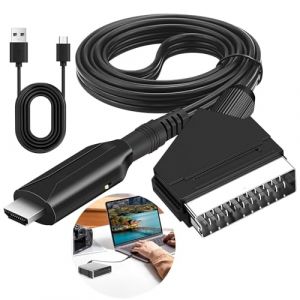 Convertisseur P&eacute;ritel vers HDMI, Adaptateur Peritel vers HDMI avec C&acirc;ble HD 1080p/720p Adaptateur Audio Vid&eacute;o P&eacute;ritel Tout en Un C&acirc;ble P&eacute;ritel versHDMI pour HDTV STB VHS Xbox PS3 Sky DVD Blu-ray (CanJiaLiMao, neuf)