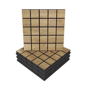 Panneau acoustique à absorption acoustique diffusée | 50 x 50 x 5 cm | Absorption - Diffusion - Réflexion - Insonorisation | Plaques de couleur : (x4 GRID, Chêne) (ATB-SOUND, neuf)