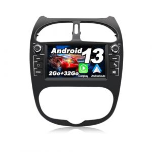 AWESAFE Autoradio Android 13 pour Peugeot 206 206cc (2002-2010)【2Go+32Go】 avec Carplay Android Auto7 Pouces &Eacute;cran Tactile GPS/FM/WiFi/Bluetooth/Commande au Volant/MirrorLink/Aide au Stationnement (IBEN STORE, neuf)