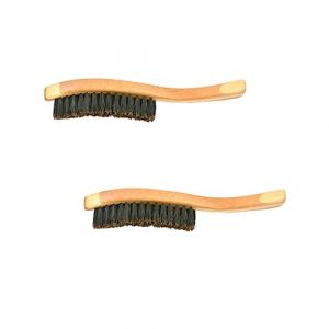 PAMINGONO 2 Pièces fabricant de style de barbe peigne de soin de barbe brosse à cheveux pour hommes brosse à moustache peigne à lisser la barbe peigne hommes brosse à barbe En bois (ndunk, neuf)