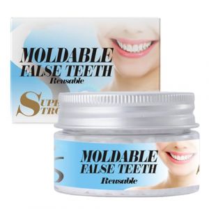 Teegxddy 1 Pièces Kit de Réparation Dentaire Provisoire Pansement & Ciment Dentaire, Fixation Temporaire pour Dentier et Fausse Dent Naturelle à Poser, Moulable et Prêt à l'Emploi (Teegxddy, neuf)